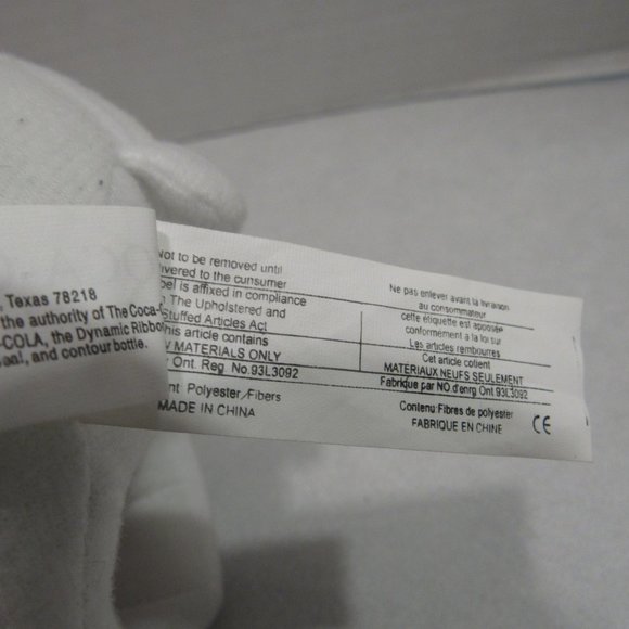 Coca Cola Polar Bear Plush 6.5" Red Jersey #1 Bottle 1999 with Tags - Picture 7 of 9